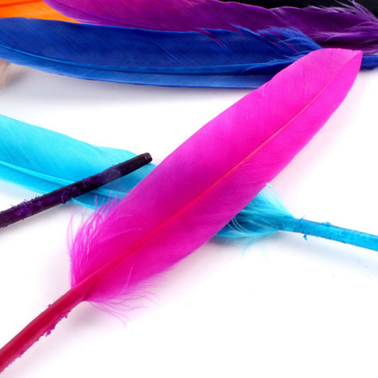 Navaja de Plumas de Ganso Colorida para Cortes de Cabello DIY - Image 2