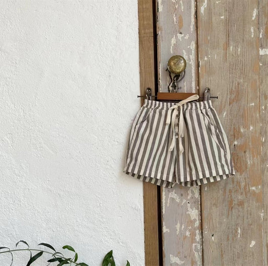 Shorts de Algodón Fino con Rayas Verticales - Estilo Casual Coreano - Image 2