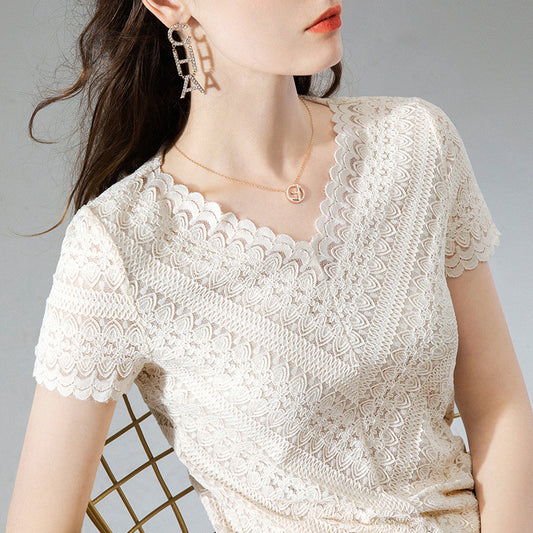 Blusa Occidental Encaje Francés para Mujer - Image 2