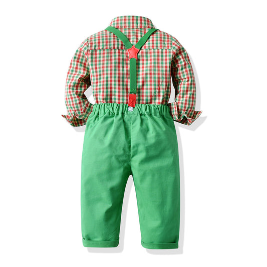 Conjunto Infantil: Camisa de Cuadros y Overol para Niño - Image 2