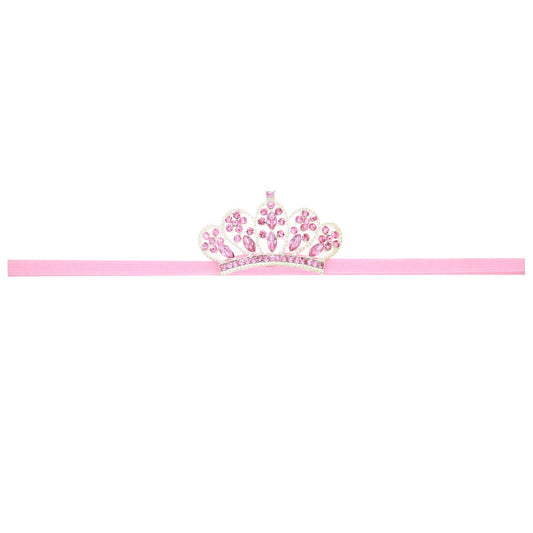 Diadema Elástica Fina con Corona de Cristales para Bebé - Image 2