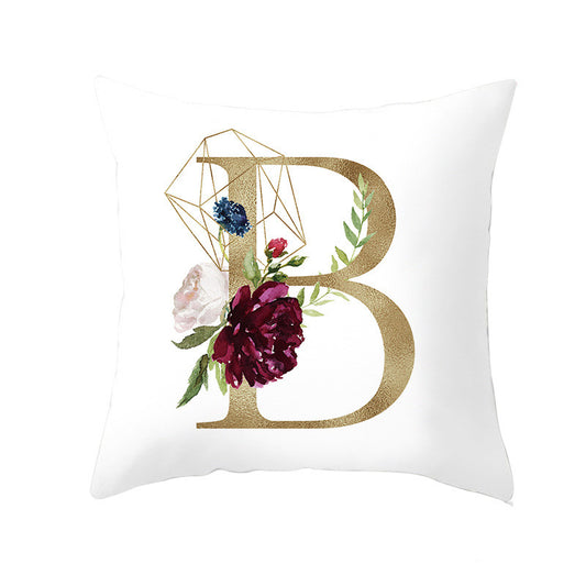 Funda de Almohada Nórdica con Letras Doradas y Diseño Geométrico - Image 2