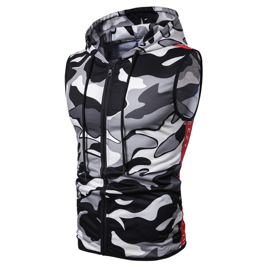Chaleco Deportivo sin Mangas con Cierre y Estampado Camuflaje - Image 2