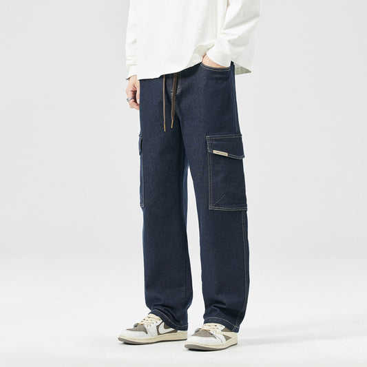 Pantalones Rectos Holgados Estilo Hong Kong Multiuso para Hombre - Image 2