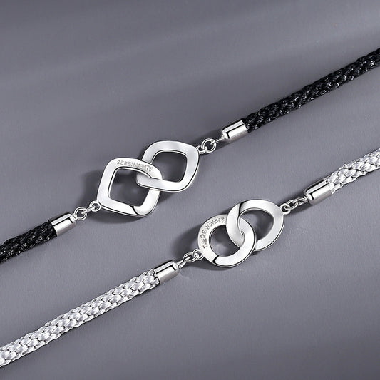 Pulsera de Plata Entrelazada para Parejas - Conexión Infinita - Image 2