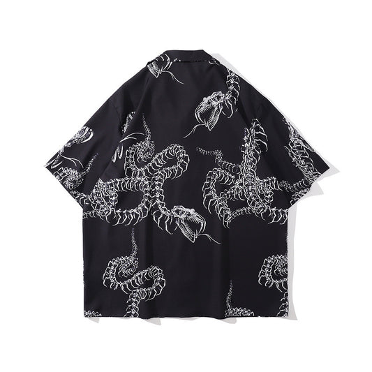 Camisa Suelta Estampada de Manga Corta Unisex - Image 2