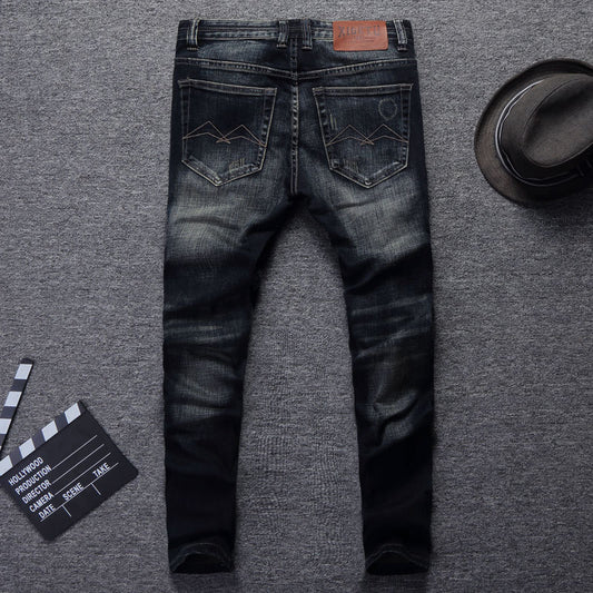 Jeans Slim Fit Desgastados Estilo Europeo y Americano para Hombre - Image 2