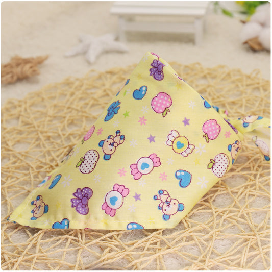 Pañuelo Triangular de Algodón con Encaje y Estampado Infantil - Image 2