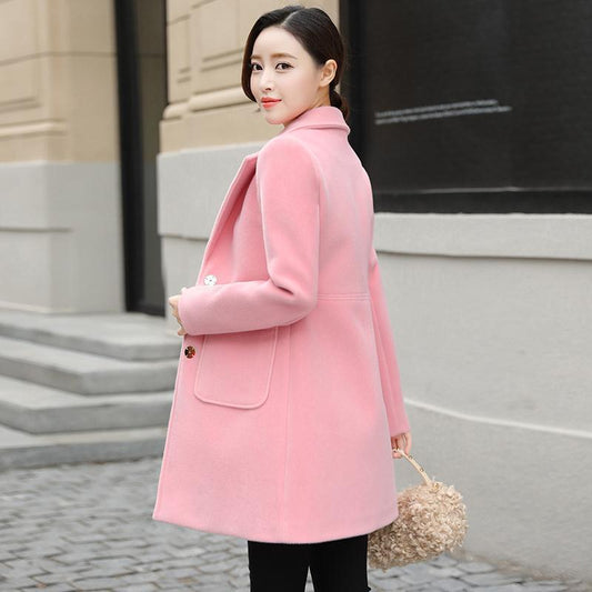 Abrigo de Lana Midi Estilo Coreano para Mujer - Image 2