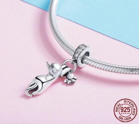 Cuentas Sueltas de Plata Esterlina S925 Gato Adhesivo - Accesorios DIY para Joyería Artesanal - Image 2
