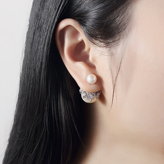 Aretes de Plata Esterlina con Perla Reversible - Image 2