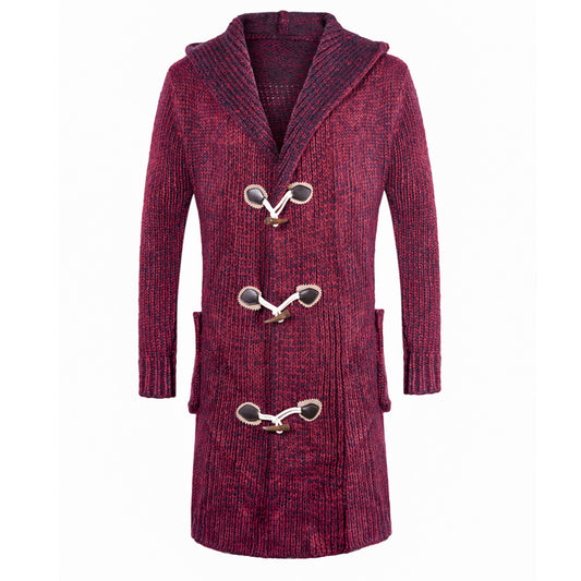 Cardigan Tejido Coreano con Capucha para Hombre - Image 2