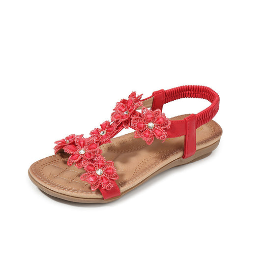 Sandalias Grandes para Mujer con Diseño de Flor en T - Sandalias de Playa Cómodas - Image 2