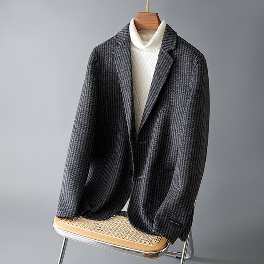 Blazer Reversible de Lana a Rayas para Hombre - Image 2
