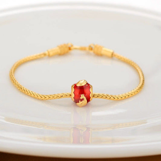 Pulsera de Cuentas de Oro Antiguo en Cobre Puro con Tarjeta de Bendición - Image 2