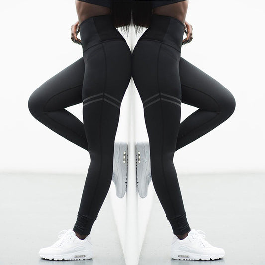 Pantalones Yoga Cintura Alta Rayas Elásticos - Leggins Deportivos 7/8 - Image 2
