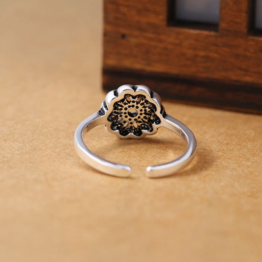 Anillo de Loto Vintage Plata Tailandesa para Mujer - Image 2