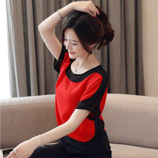 Blusa de Gasa Manga Corta para Mujer - Ideal para Verano - Image 2