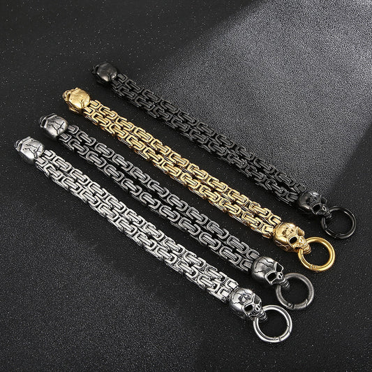 Pulsera de Acero Titanio para Hombre con Patrón de Calavera - Image 2