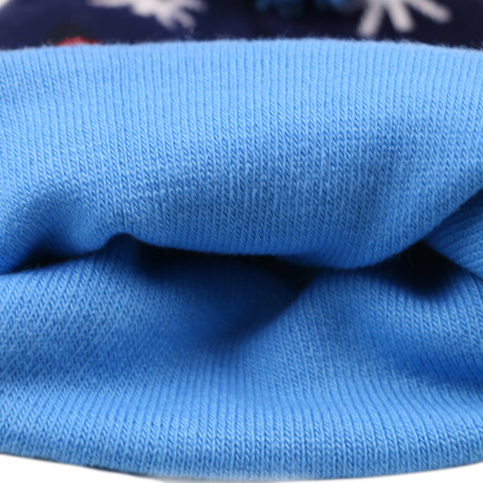 Gorro Navideño Tejido con Diseño de Reno y Muñeco de Nieve - Image 2