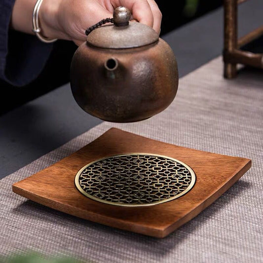 Posavasos de Madera de Nogal para Tetera - Protector de Mesa Premium - Image 2