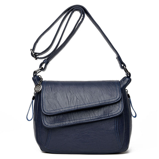 Bolso Mensajero de Cuero Suave - Cartera Cuadrada Clásica Compacta - Image 2