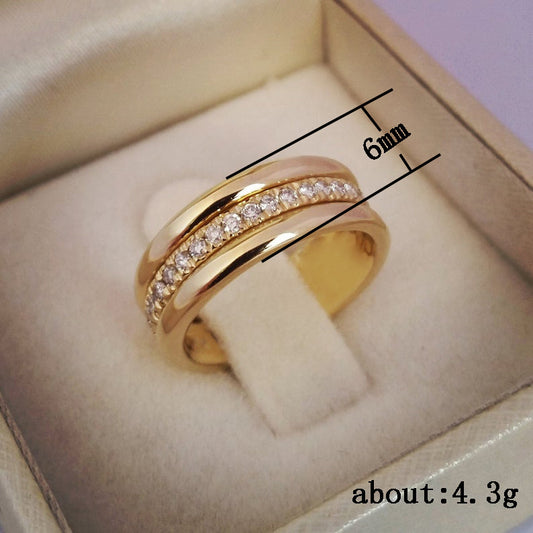 Anillo de Moda Dorado con Rhinestones Plateado en Cobre - Image 2
