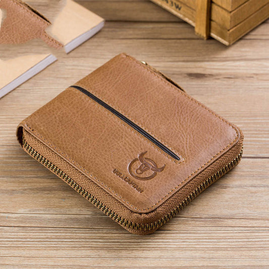 Billetera de Cuero Genuino para Hombre con Múltiples Compartimentos y Cierre - Image 2