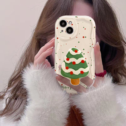 Funda para Teléfono con Soporte y Diseño Navideño de Puntos Coloridos - Image 2