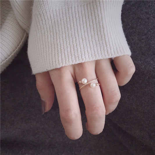 Anillo de Perla de Agua Dulce en Oro 14K Hada Delicada - Image 2