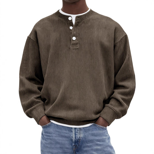Suéter de Algodón Pana Acanalado para Hombre - Casual y Elegante - Image 2