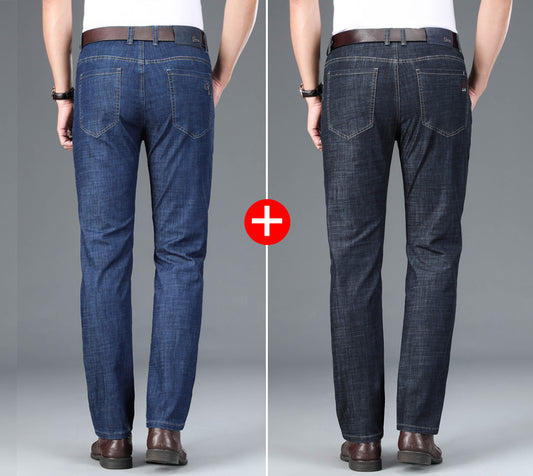 Pantalones Vaqueros Hombre Verano Ice Silk Ultradelgados Rectos Elásticos - Image 2