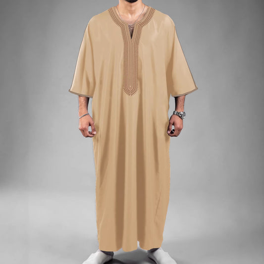 Túnica Marroquí Étnica para Hombre con Estampado Digital 3D - Image 2