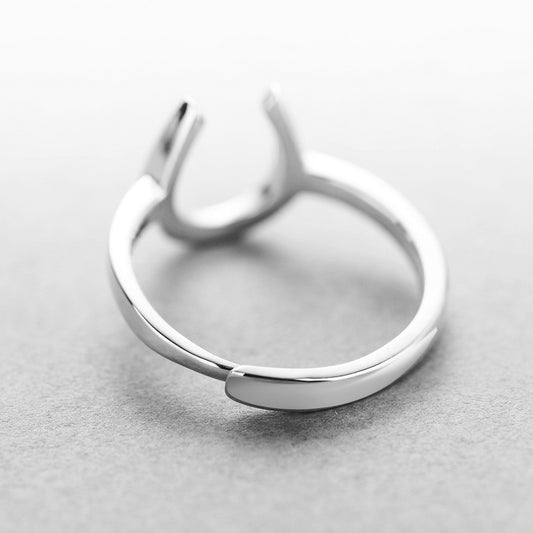 Anillo Herradura Plata 925 Retro U - Diseño Clásico - Image 2