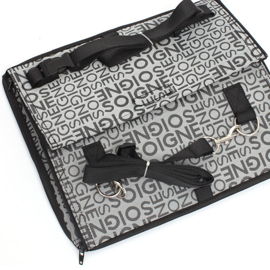 Double layer thickened waterproof dog car seat pad with grey camouflage exterior and plush cream-colored lining. - Image 2