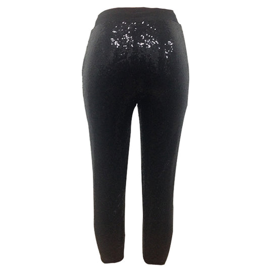 Pantalones Lápiz Casuales con Detalles de Perlas y Brillo Europeos - Image 2