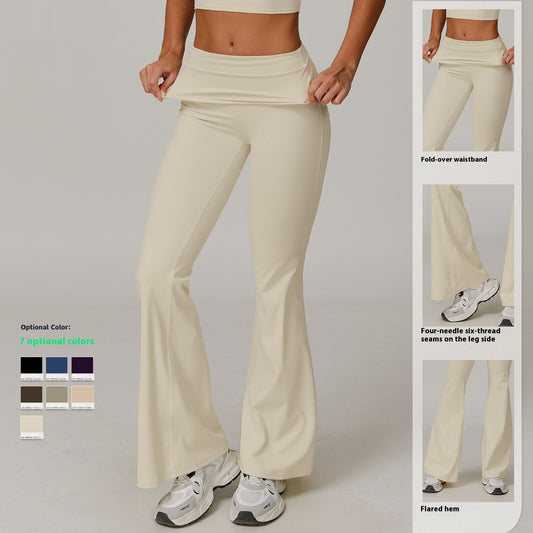 Pantalones Yoga Cintura Alta Plegables para Mujer - Image 2