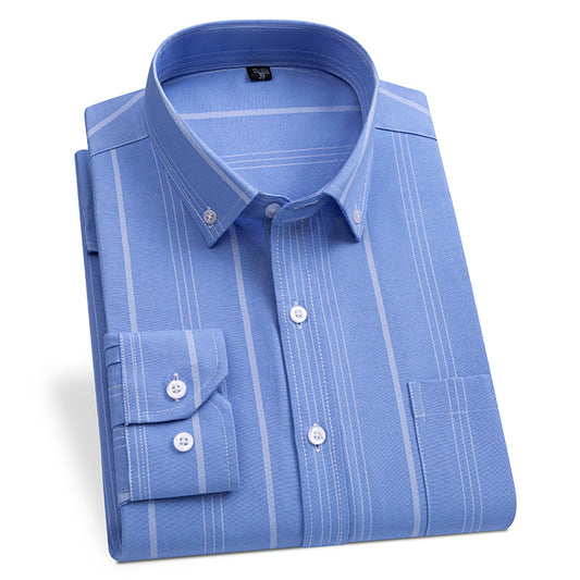 Camisa Oxford Slim Fit a Rayas para Hombre con Bolsillos - Image 2