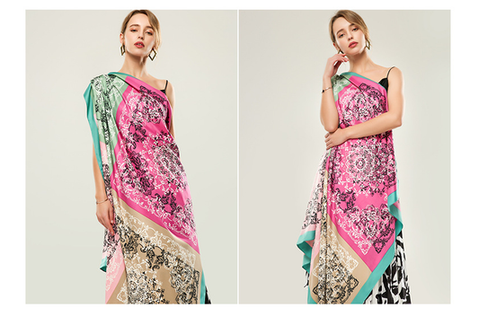 Pañuelo de Seda Twill para Mujer con Estampado Artístico - Image 2