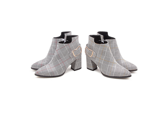 Botas Invierno Mujer Talla Grande - Diseño Escocés con Cierre Lateral - Image 2