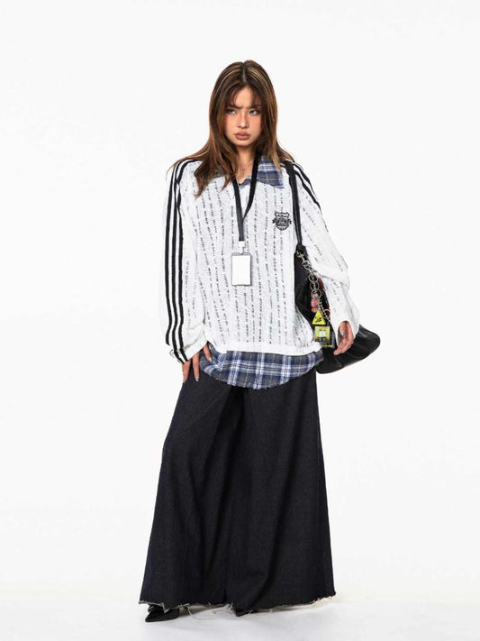 Sudadera Oversized con Rayas Contrastadas y Costuras Decorativas - Image 2