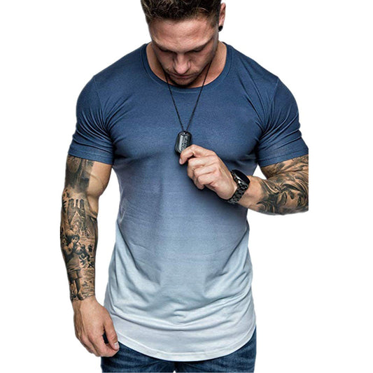 Playera Degradado Cuello Redondo Manga Corta para Hombre - Image 2