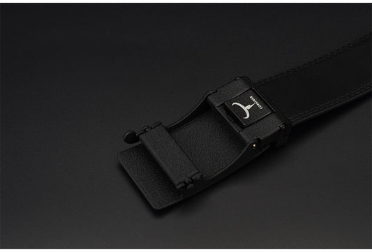 Cinturón de Cuero Vacuno con Hebilla Automática de Doble Capa para Hombre - Image 2