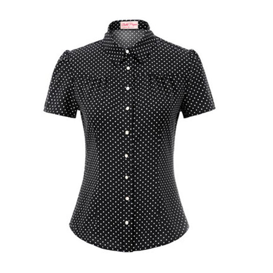Camisa de Manga Corta con Lunares Estilo Moderno - Image 2