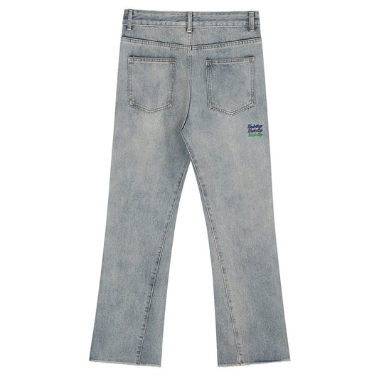 Jeans Acampanados con Bordado de Letras para Hombre - Marca Burr - Image 2