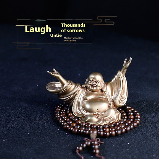 Decoración Buda Maitreya en Latón - Artesanía Exquisita para tu Auto - Image 2