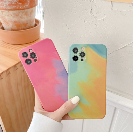 Funda iPhone Degradado Geométrico Pintura al Óleo - Silicona Suave Compatible con iPhone 12, 11, XR y más - Image 2