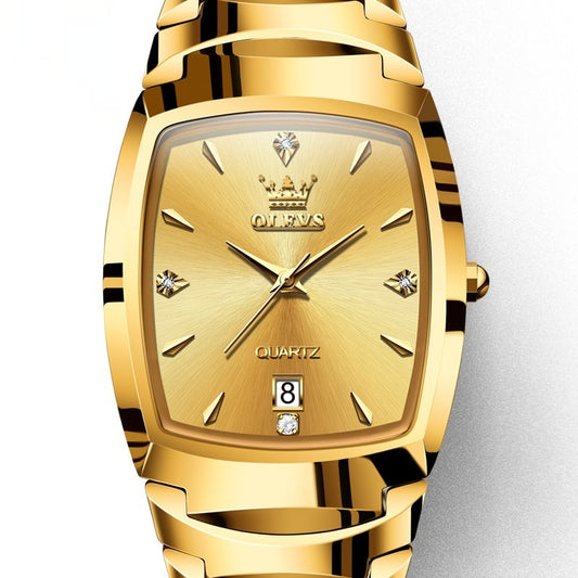 Reloj de Hombre en Acero Tungsteno con Cuarzo y Detalles en Oro - Image 2