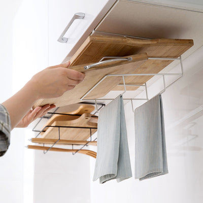 No-Drill Cutting Board Organizer - Wall Mount for Kitchen