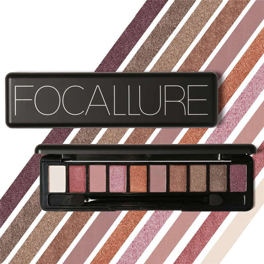 Paleta de Sombras Ojos 10 Colores Tierra Perlado Mate Resistente al Agua - Image 2
